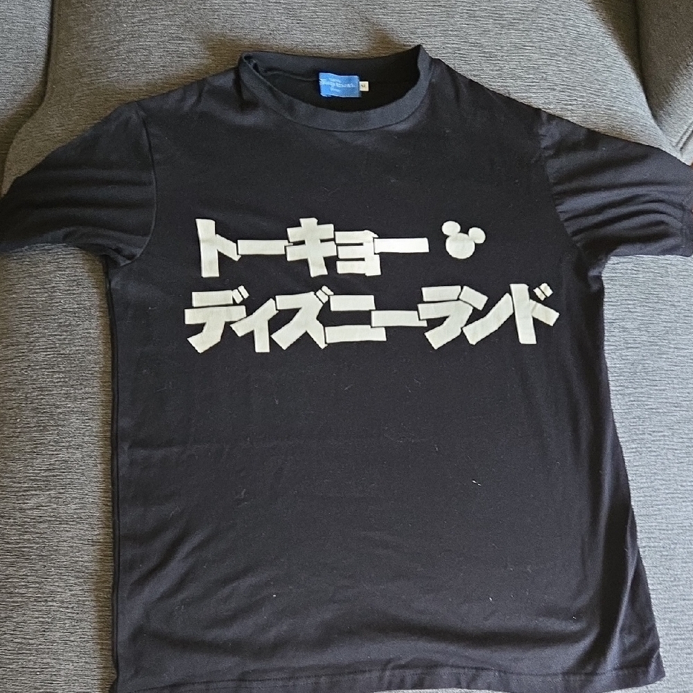 Tokyo Disneyland Black Japanese Print Short Sleeve Tee (M)